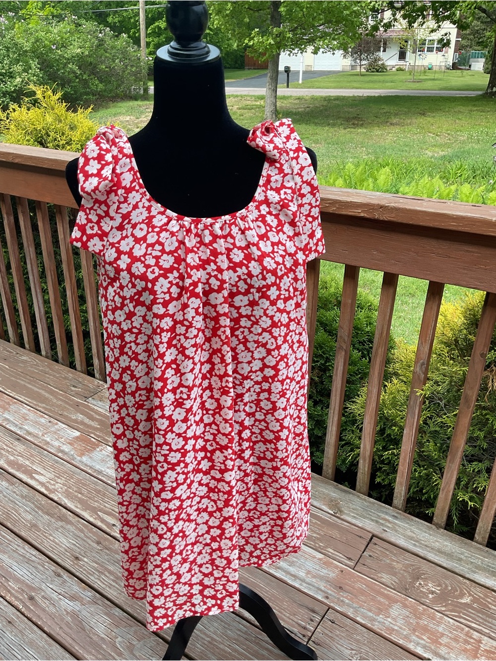 Umi Red and White Floral Scoop-Neck Sundress